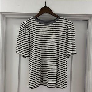 Velvet by Graham & Spencer Grey and White Striped Tee